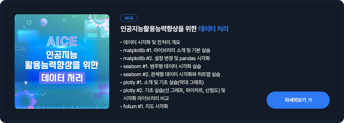 [AICE]인공지능활용능력향상을 위한 데이터 처리